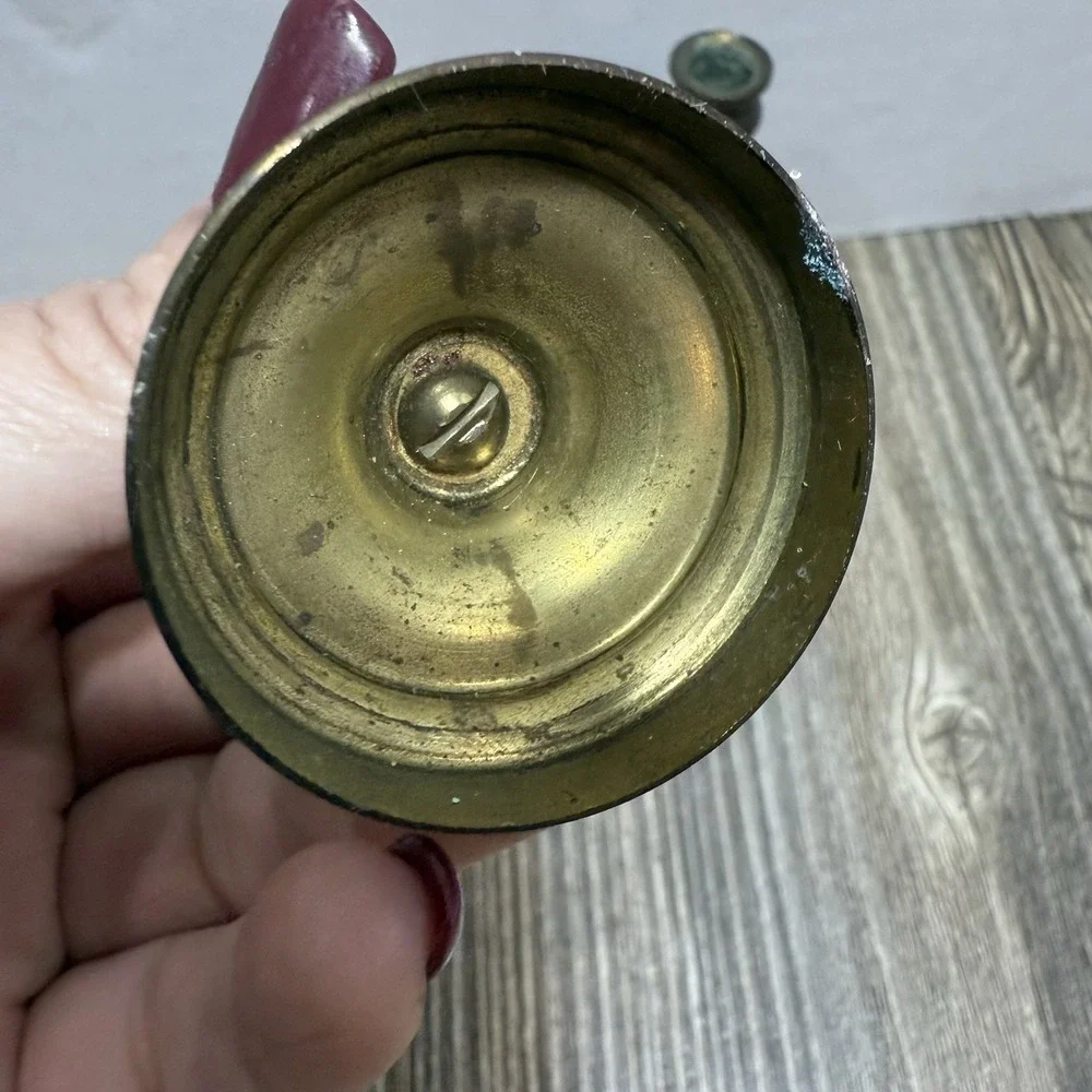 Vintage‎ dark patina brass miniature  Candlesticks pair
